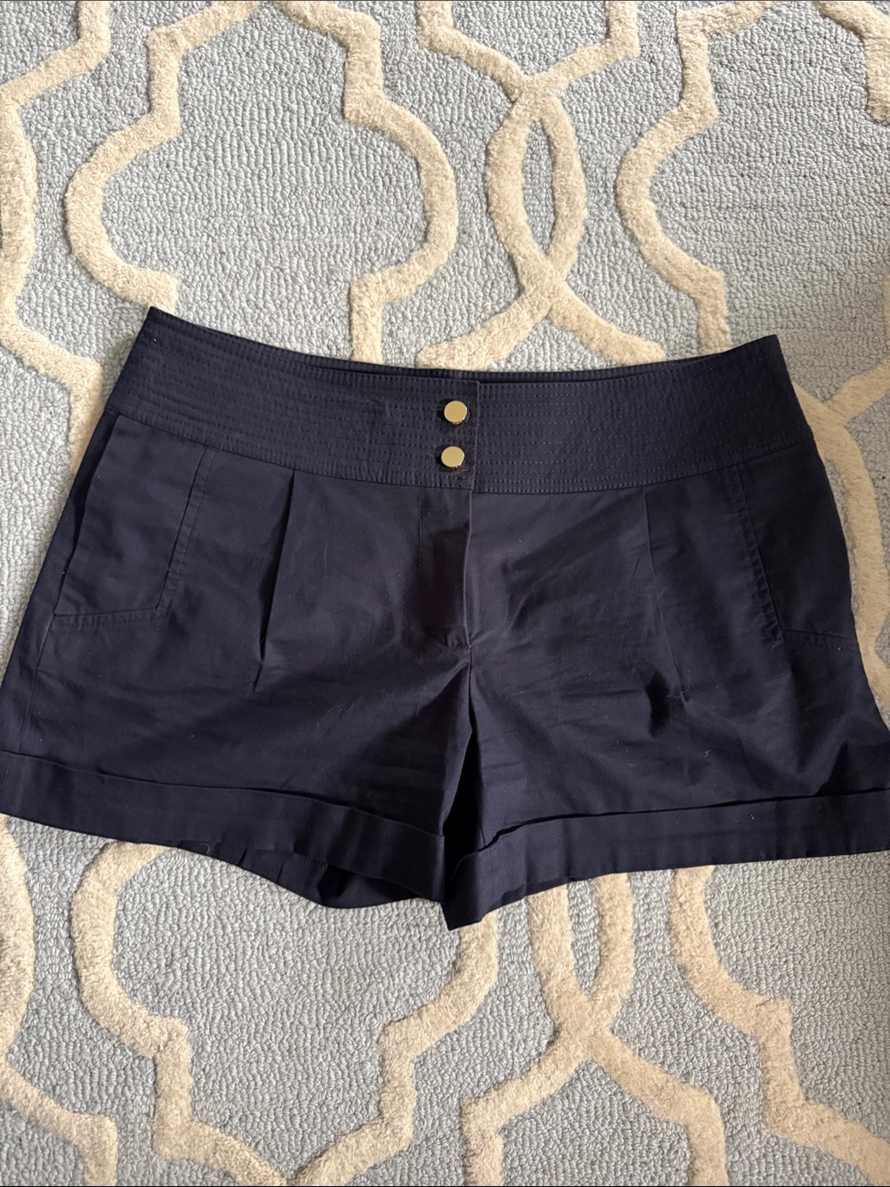 Tory Burch Women’s Navy Pleated Shorts